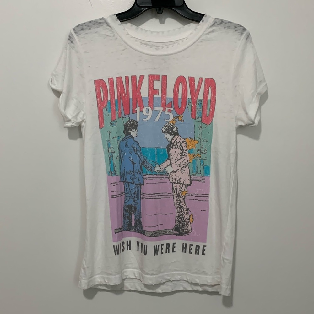 NWOT Pink Floyd 1975 Wish You Were Here Burn Out Tee RECYCLED KARMA - Picture 3 of 6